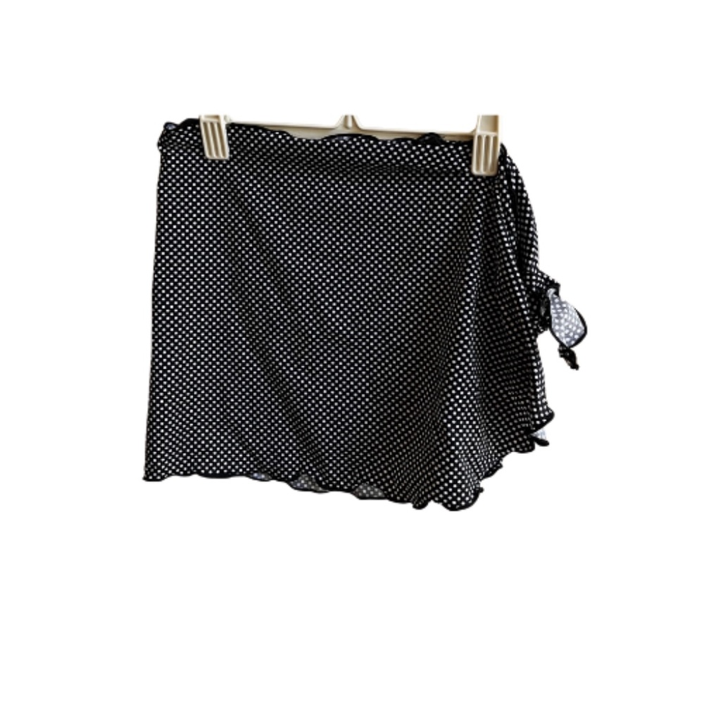 Women's Black and White Polka Down Swimsuit Sarong Cover Up